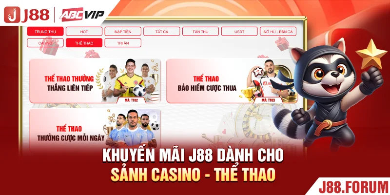 Khuyến mãi J88 dành cho sảnh Casino - Thể thao